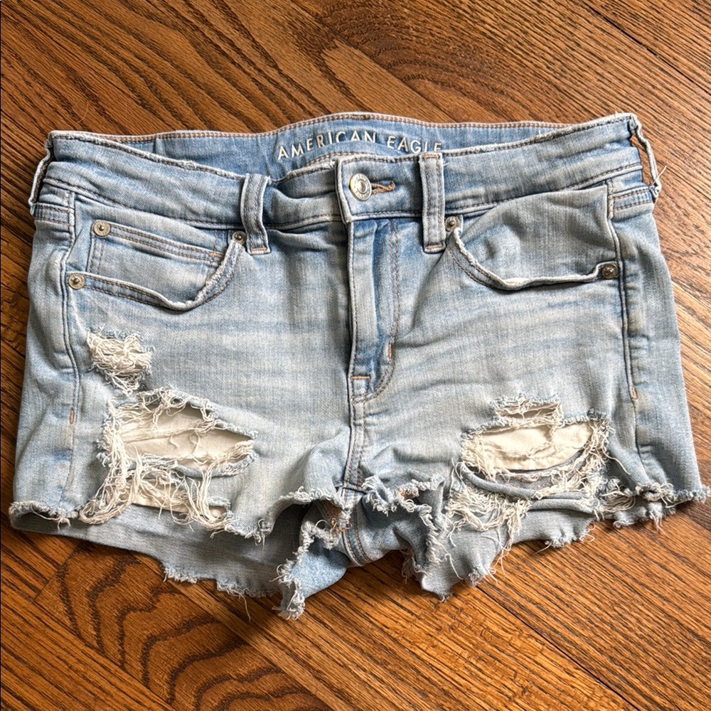American Eagle Outfitters Shortie  Distressed Jean Shorts